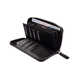 Zoozie Bags Cartera de Mujer Arthur - Black, Piel Auténtica, Color Negro